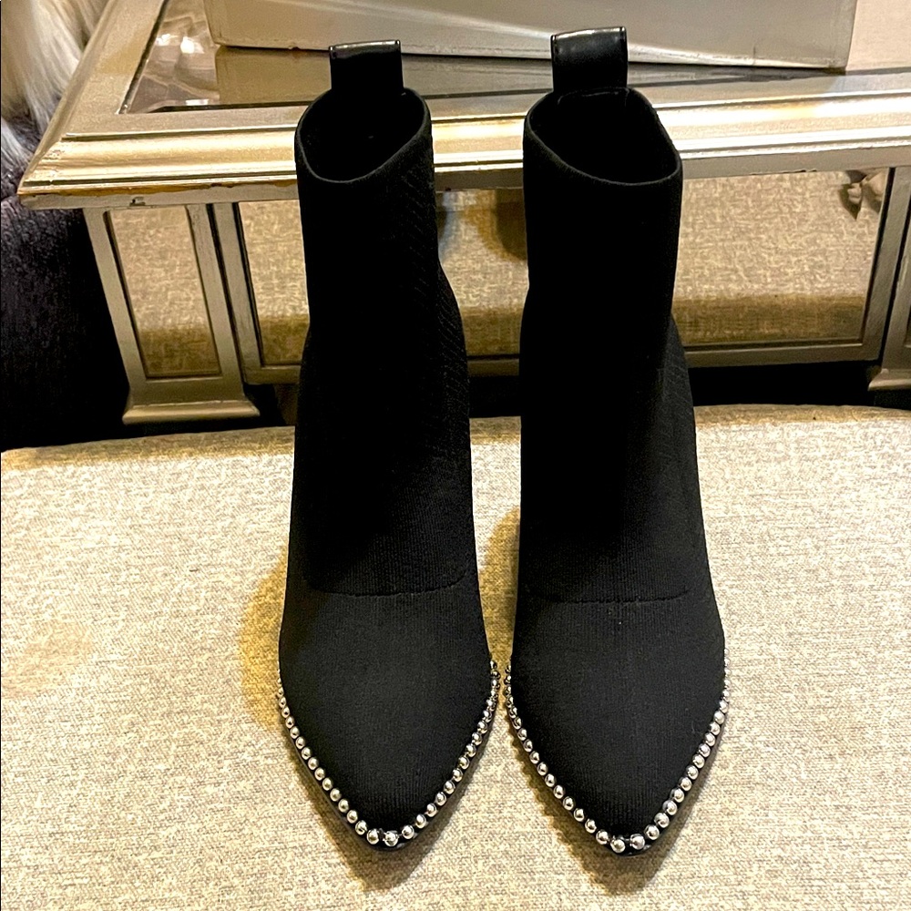 BCBGeneration Elegant Black Studded Ankle Boots